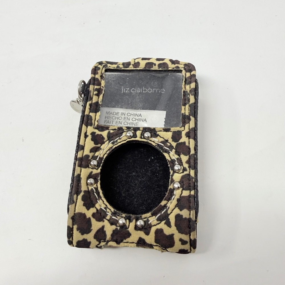 Liz Claiborne Leopard Print iPod Classic Case Studded Y2K Tech Accessory